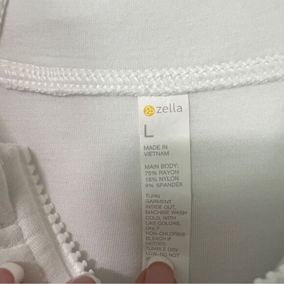 Zella Women’s Oversized White Soft Cozy Zip Up Hoodie Jacket Size Large NWT - Picture 6 of 9